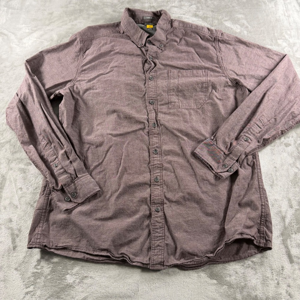 Eddie Bauer Travex Men's TXL Classic Fit Button Down Shirt Maroon Long Sleeve